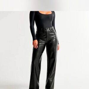 Abercrombie & Fitch Black vegan leather Women's Pants